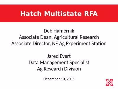 Hatch Multistate RFA Deb Hamernik