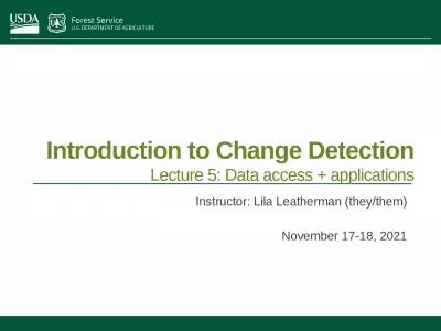 Introduction to Change Detection