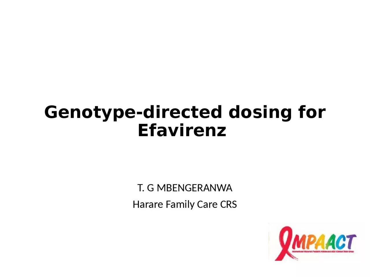 PPT-Genotype-directed dosing for