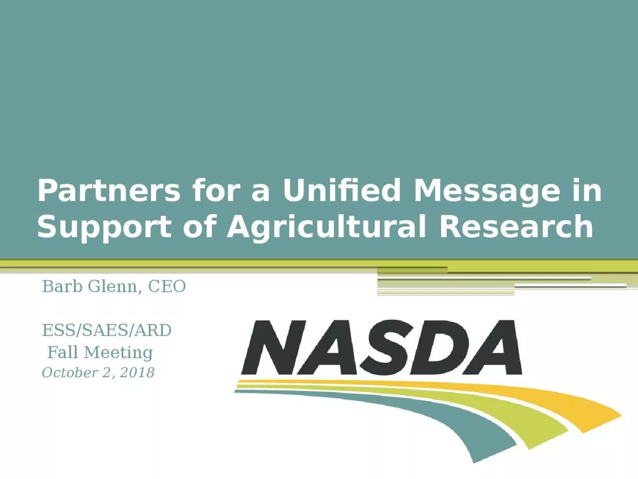 PPT-Partners for a Unified Message in Support of Agricultural Research