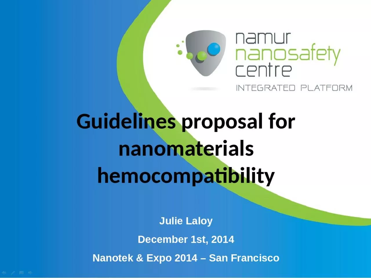 PPT-Guidelines proposal for nanomaterials hemocompatibility