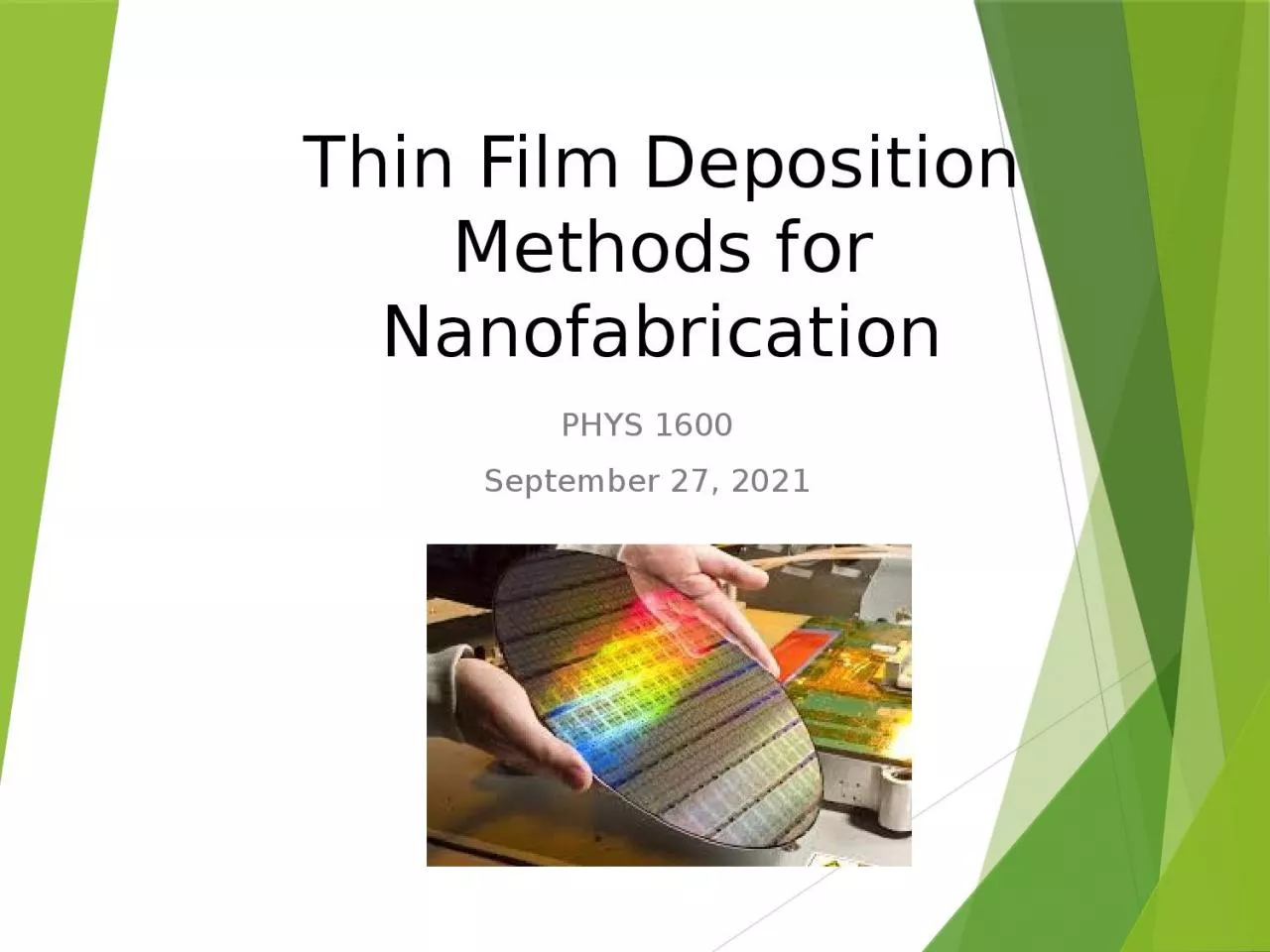 PPT-Thin Film Deposition Methods for Nanofabrication