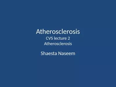 Atherosclerosis CVS lecture 2