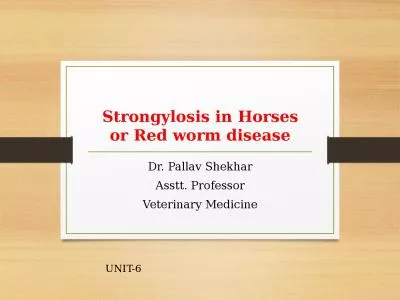 Strongylosis in Horses or Red worm disease