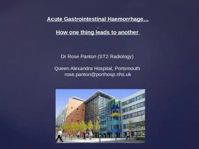 Acute Gastrointestinal Haemorrhage…