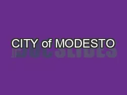 CITY of MODESTO