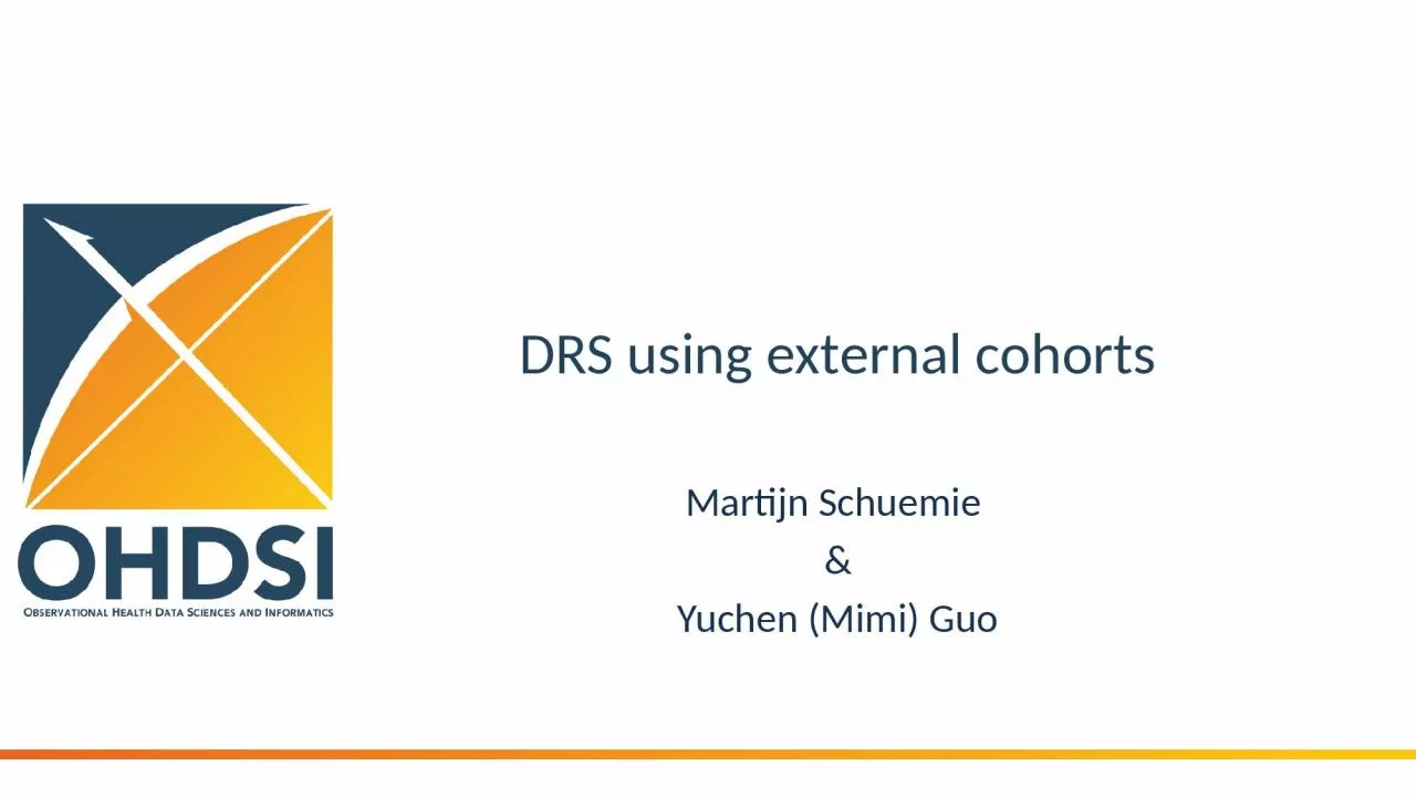 PPT-DRS using external cohorts