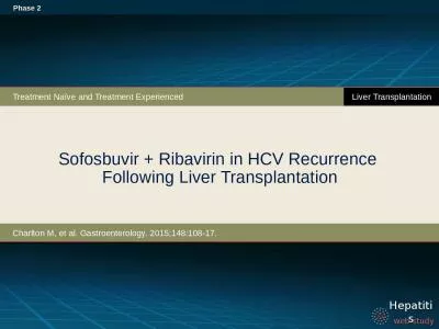 Sofosbuvir  + Ribavirin in HCV Recurrence