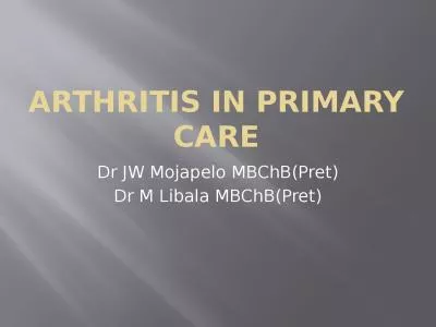 Arthritis in primary care