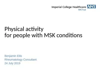 Physical activity  for people with MSK conditions