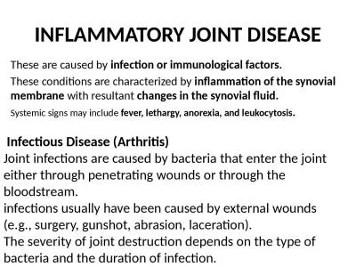 INFLAMMATORY JOINT DISEASE
