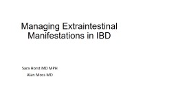 Managing Extraintestinal Manifestations in IBD