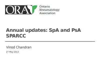 Annual  updates:  SpA and PsA SPARCC