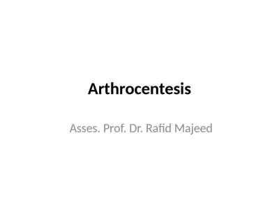 Arthrocentesis Asses. Prof. Dr.