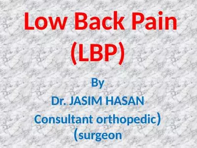 Low Back  Pain (LBP ) By