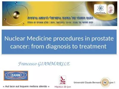 Nuclear Medicine procedures in prostate cancer: from diagnosis to treatment