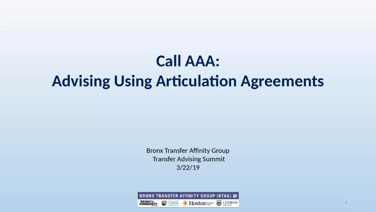 PPT-Call AAA: Advising Using Articulation Agreements