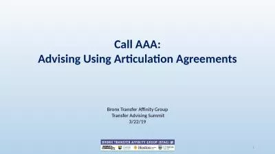 Call AAA: Advising Using Articulation Agreements