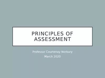 Principles of assessment