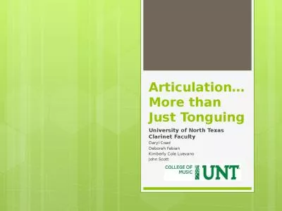 Articulation…More than Just Tonguing