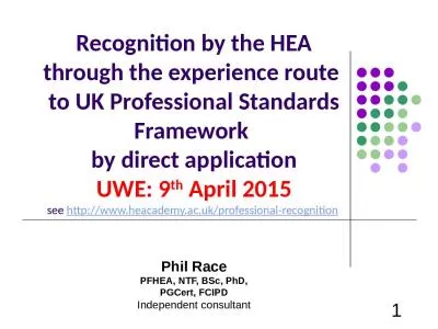 Recognition by the HEA through the experience route