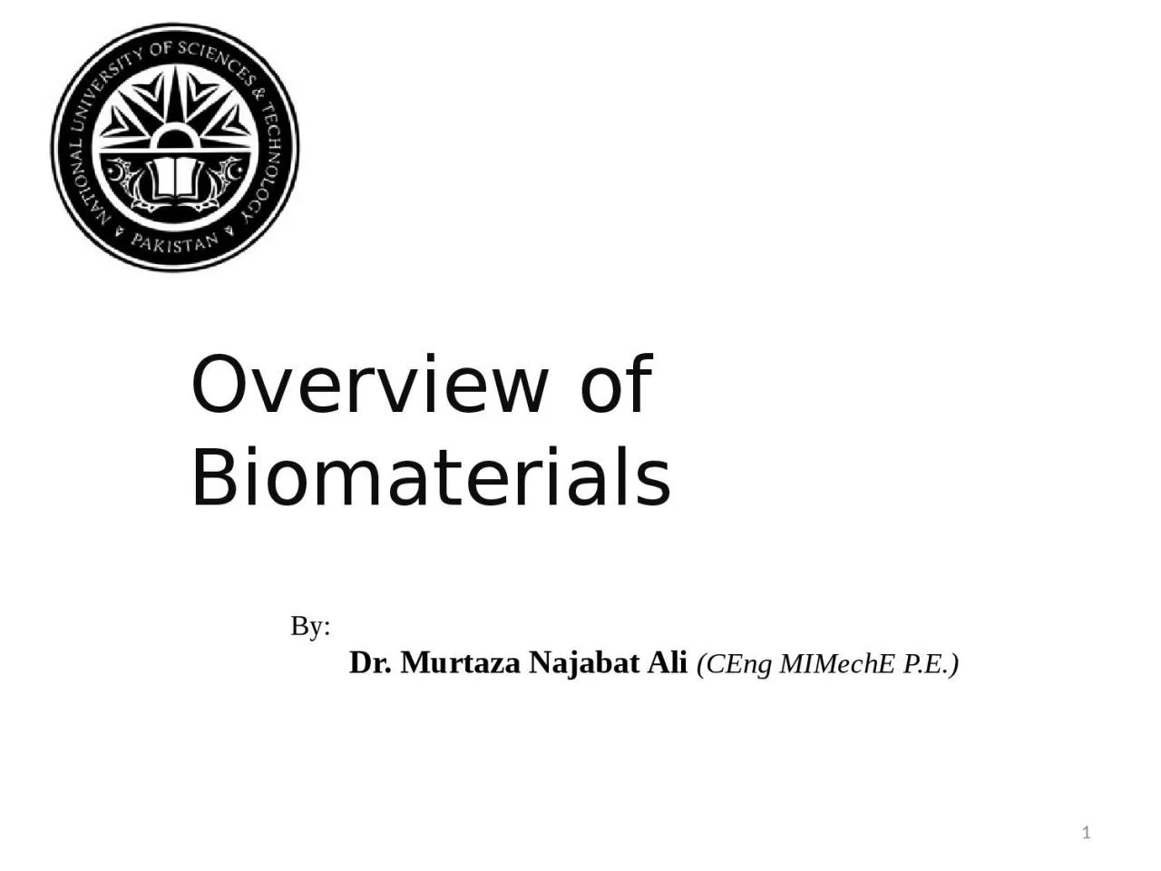 PPT-Overview of Biomaterials