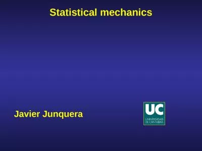 Javier Junquera Statistical mechanics