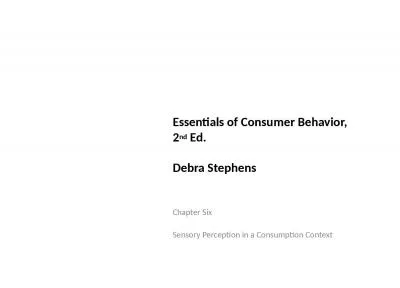 Essentials of Consumer Behavior, 2