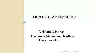 Health Assessment            Assistant Lecturer