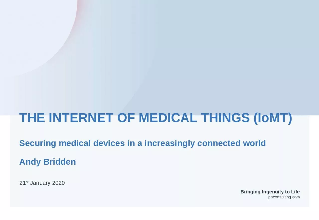 PPT-THE INTERNET OF MEDICAL THINGS (IoMT)