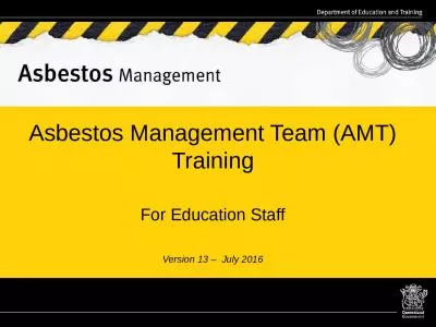 Asbestos Management Team (AMT) Training
