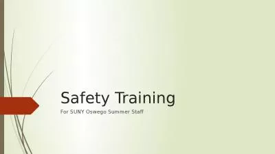 Safety Training For SUNY Oswego Summer Staff
