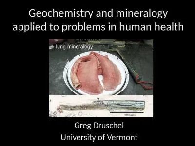 Geochemistry and mineralogy applied to problems in human health