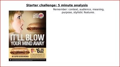 Starter challenge: 5 minute analysis