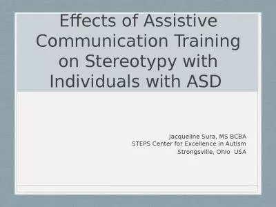 Effects of Assistive Communication Training on Stereotypy with Individuals with ASD