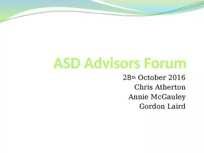 ASD Advisors Forum 28 th