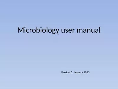 Microbiology user manual