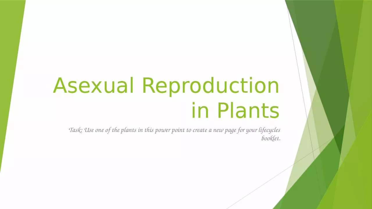 PPT-Asexual Reproduction in Plants