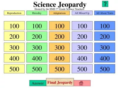 Science Jeopardy 100 200