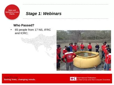 Stage 1: Webinars 65 people from 17 NS, IFRC and ICRC;