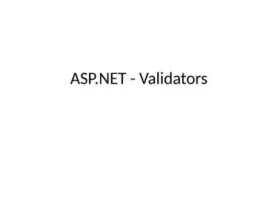 ASP.NET -  Validators ASP.NET -