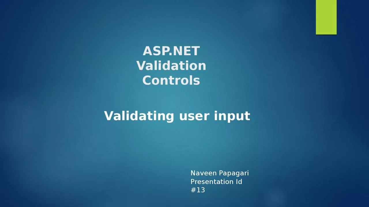 ASP.NET Validation Controls