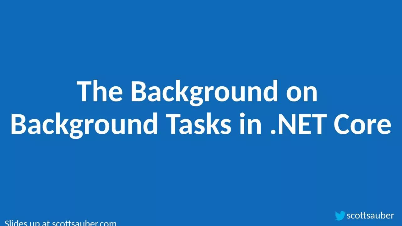 The Background on  Background Tasks in .NET Core