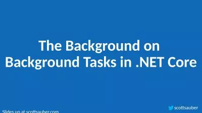 The Background on  Background Tasks in .NET Core