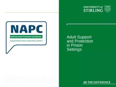 Adult Support and Protection in Prison Settings