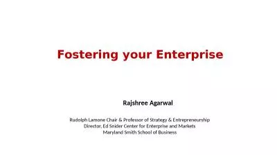 Fostering your Enterprise