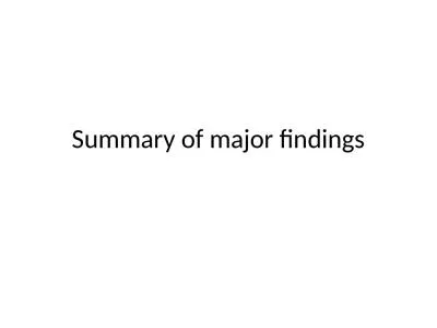 Summary of major findings