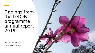 Findings from the LeDeR programme annual report 2019