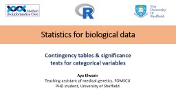Statistics for biological data