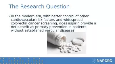 The Research Question In the modern era, with better control of other cardiovascular risk